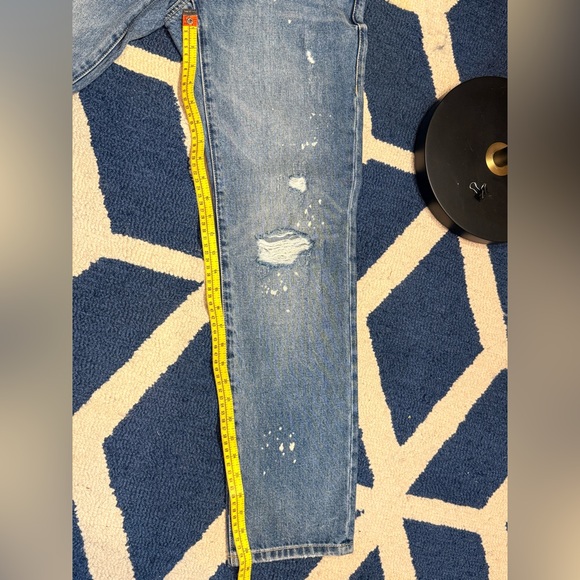 Cabi 100% BF Boyfriend Jeans Light Wash Distressed Paint Splatter Size 2 - Picture 9 of 10